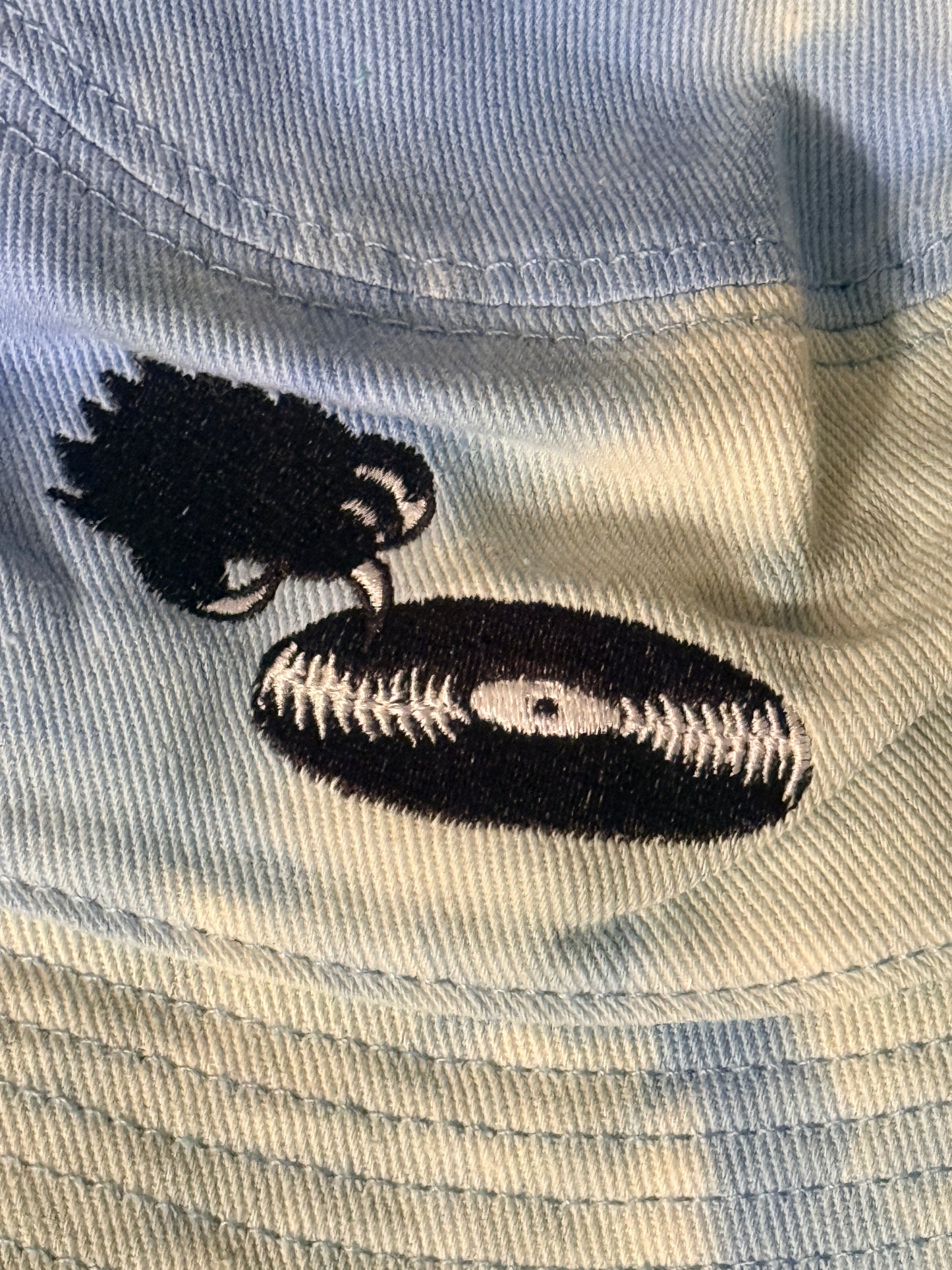 Light blue tie dye Record Scratch Embroidered Bucket Hat