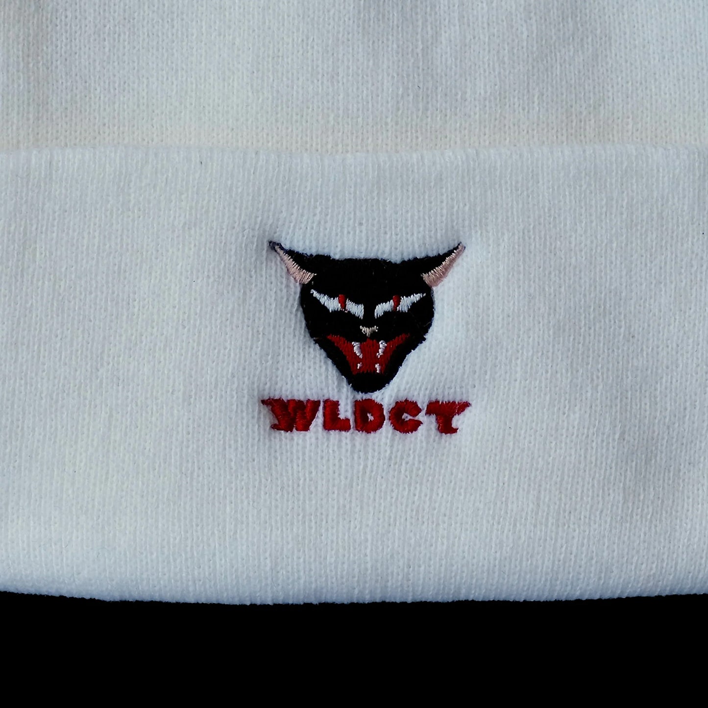 White WLDCT x Luke Thomas Embroidery Beanie
