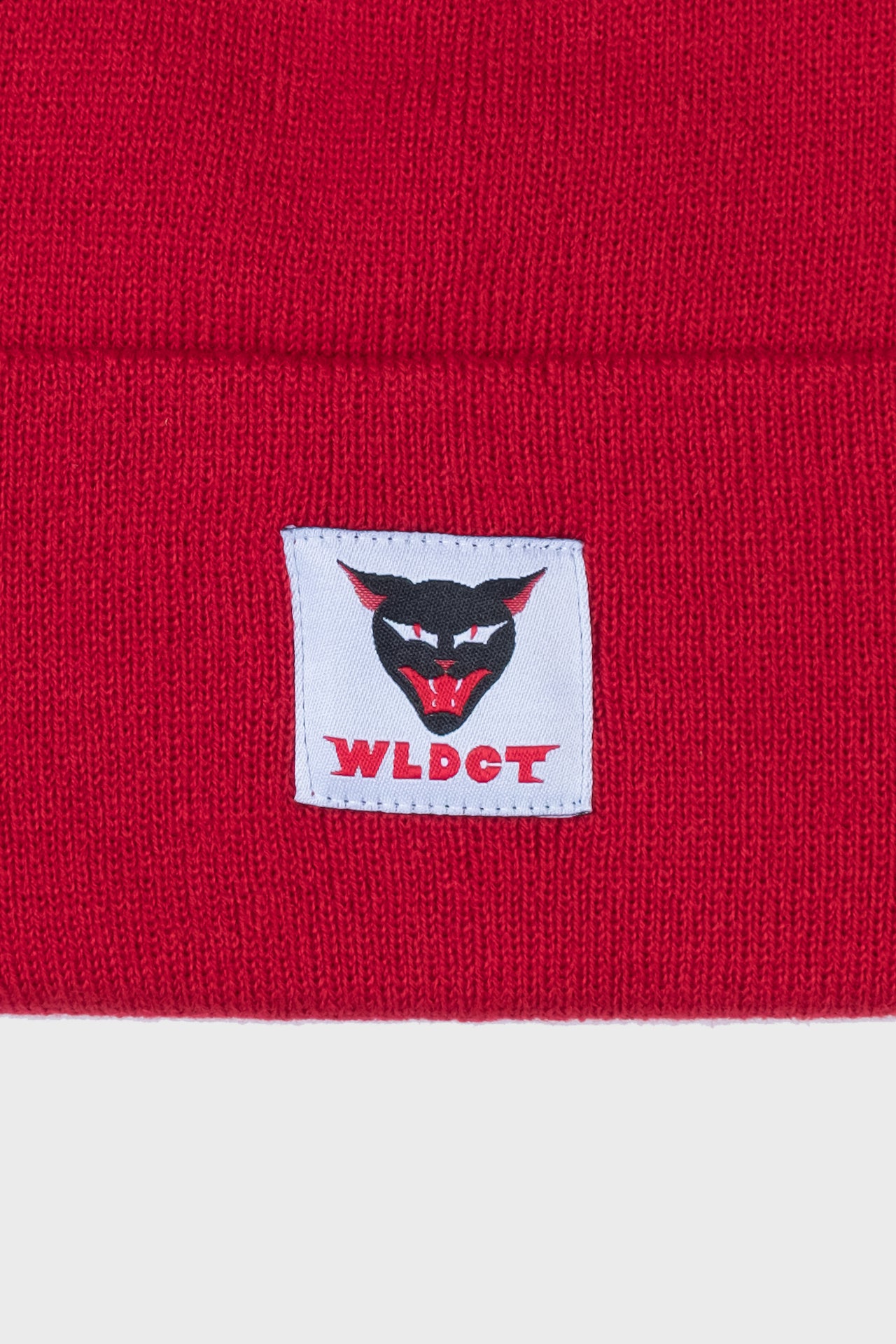 Red WLDCT Luke Thomas Beanie Detail
