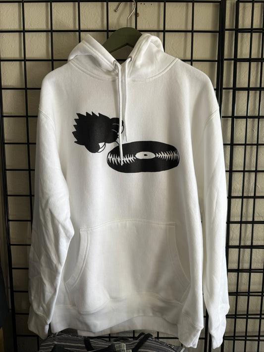 WLDCT White Fleece Record Scratch Hoodie
