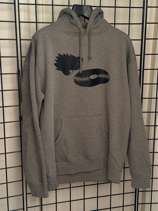 WLDCT Dark Heather Grey Fleece Record Scratch Hoodie