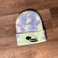 Light blue green pastel tie-dye WLDCT x Luke Thomas record scratch Embroidery Beanie