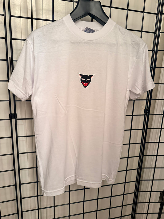 Standard Fit White WLDCT Mini Cat Head T-Shirt