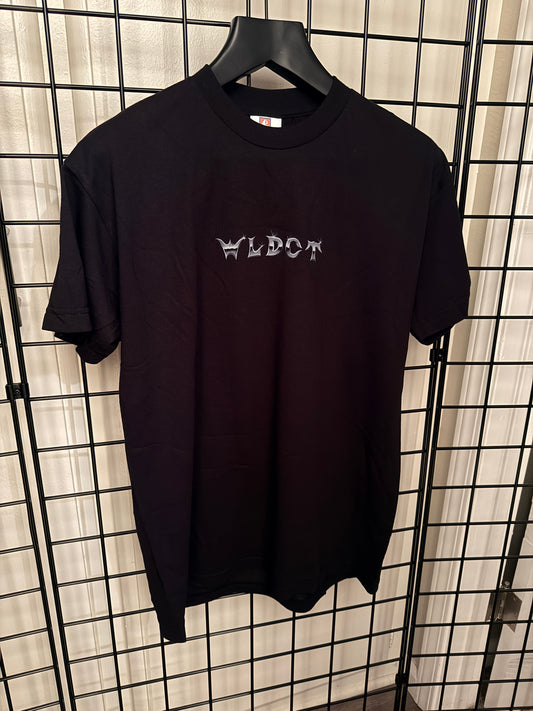 Standard fit Black WLDCT Chrome Biker Logo T-Shirt