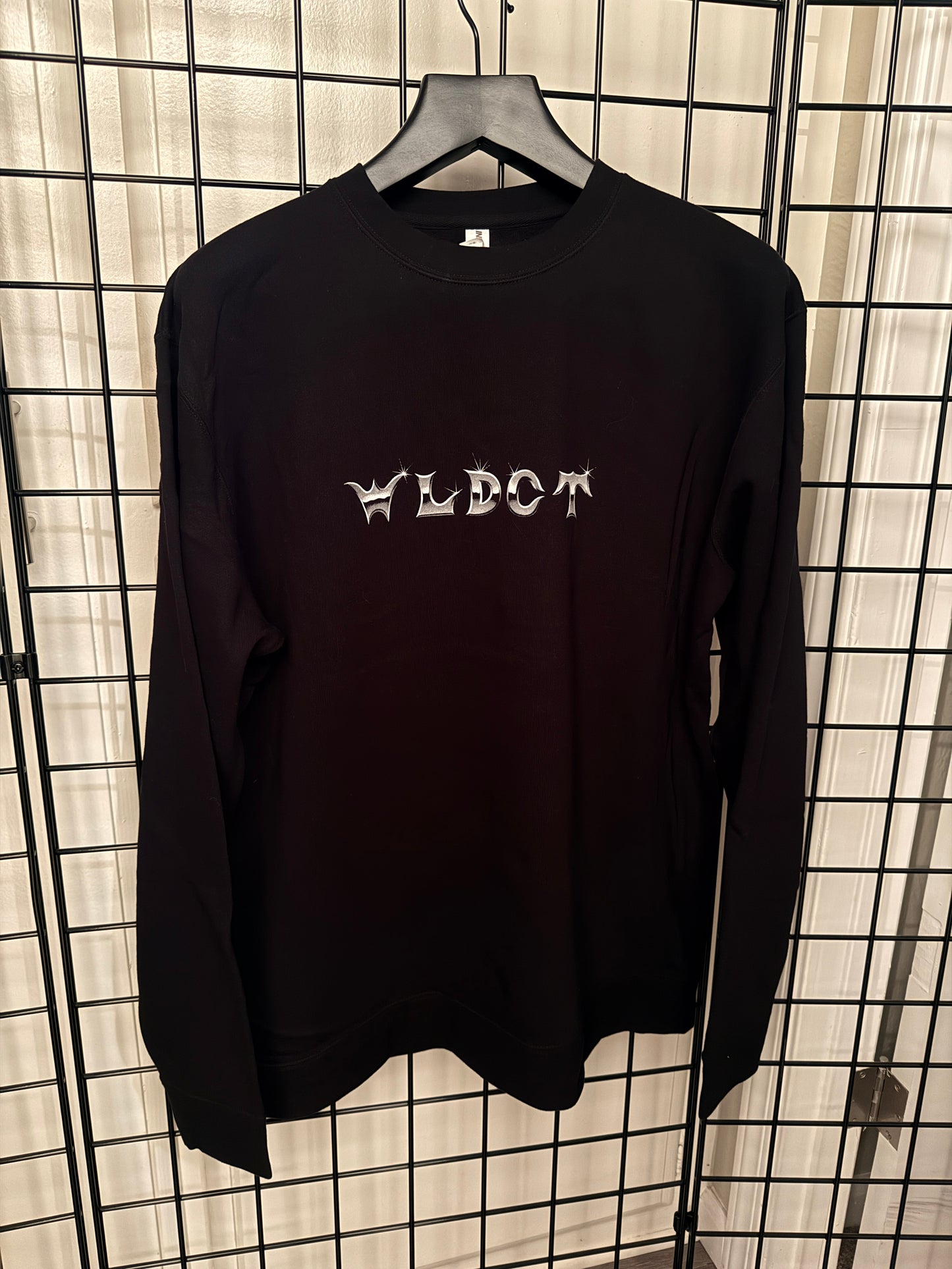 Black WLDCT Chrome Biker Logo crewneck sweatshirt