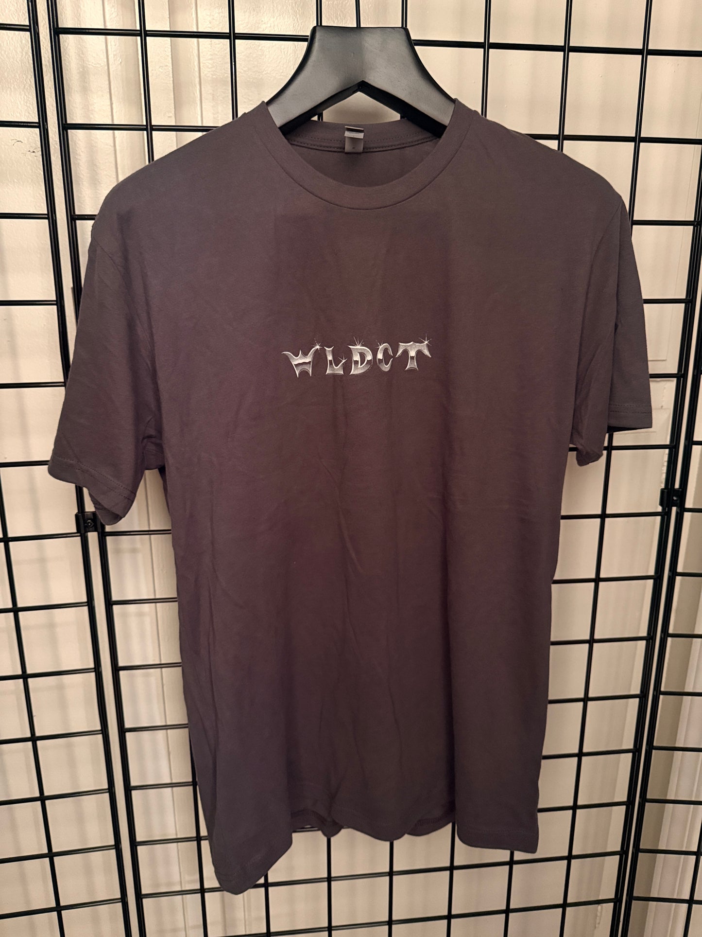 Standard fit charcoal gray WLDCT Chrome Biker Logo T-Shirt