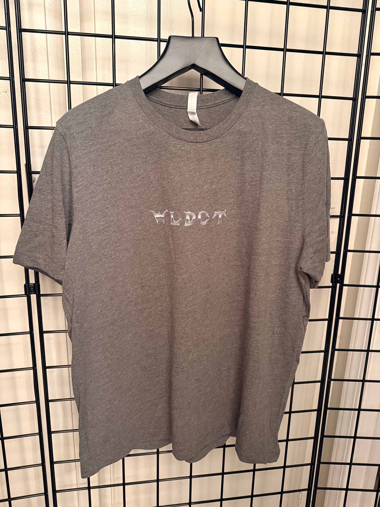 Standard fit Heather gray WLDCT Chrome Biker Logo T-Shirt