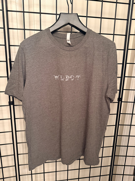 Standard fit Heather gray WLDCT Chrome Biker Logo T-Shirt
