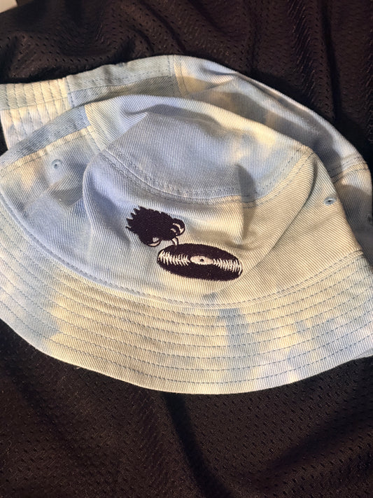 Light blue tie dye Record Scratch Embroidered Bucket Hat