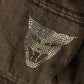 Faded vintage black y2k bedazzle clear gem cat head bucket hat